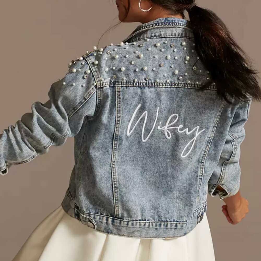 David's Bridal "Wifey" Jean Jacket